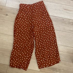 Madewell pull on pants size XS rust with cream dot